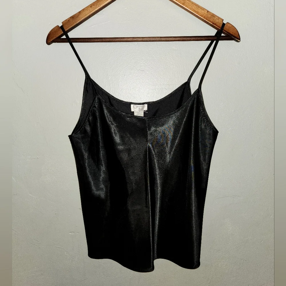 Vintage 1980s Black Satin Camisole by Cinema Etoile - Picture 10 of 11